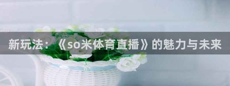 鲸鱼体育赛事直播：新玩法：《so米体育直播》的魅力与未来
